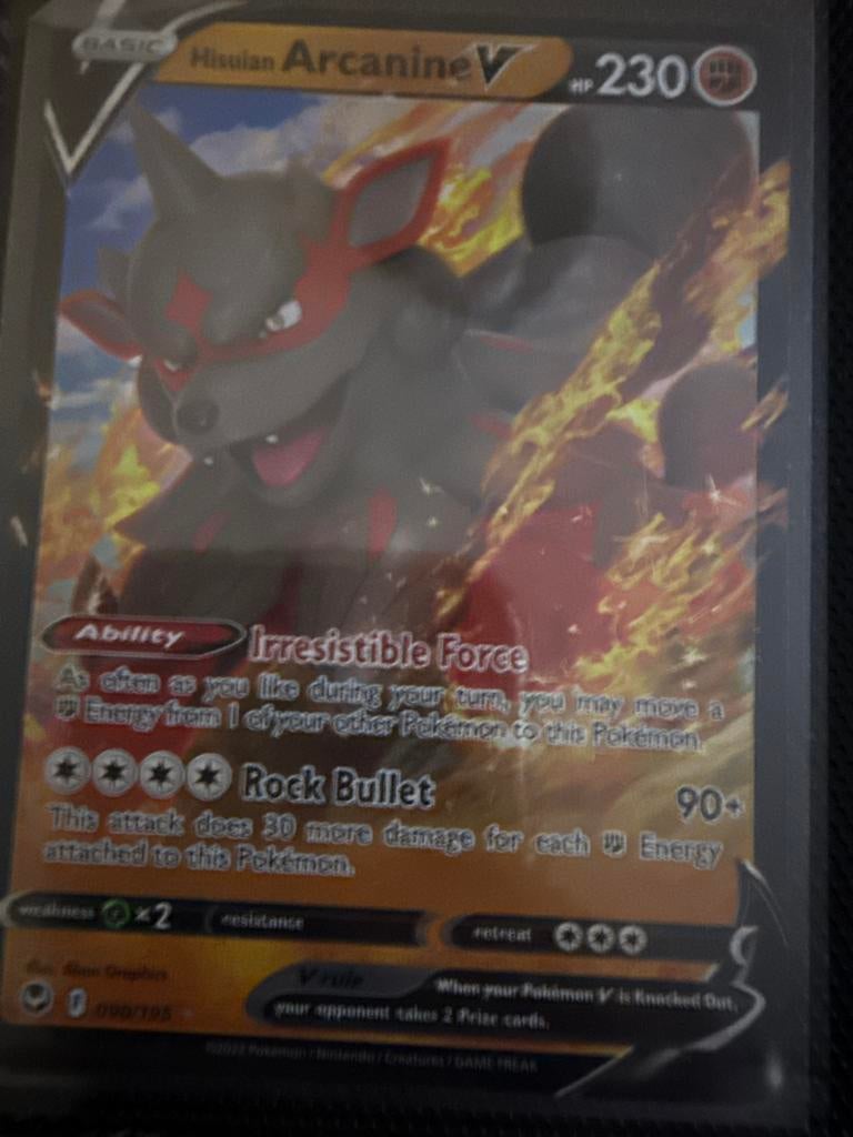 Hisuian Arcanine V Pokémon Kaart - Nieuwstaat, Ophalen of Verzenden, Zo goed als nieuw, Losse kaart