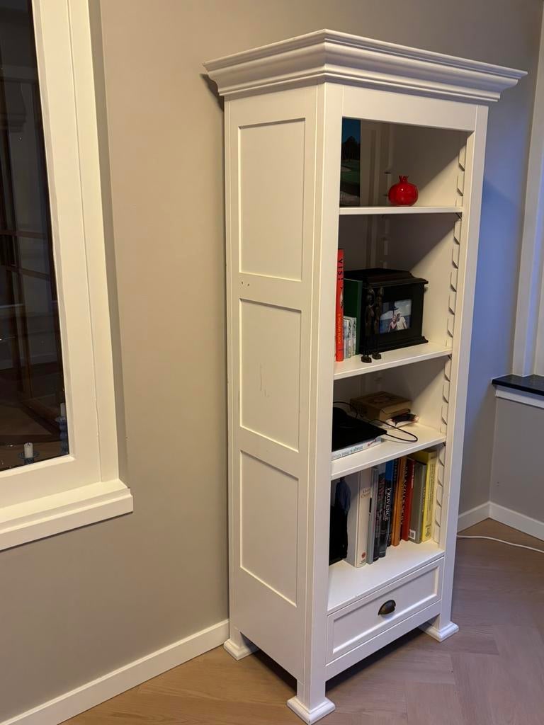 Smalle witte boekenkast, Ophalen, Gebruikt, 50 tot 100 cm, 150 tot 200 cm