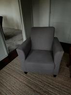 Twee taupekleurige fauteuils, Huis en Inrichting, Ophalen, Gebruikt, Stof, 75 tot 100 cm