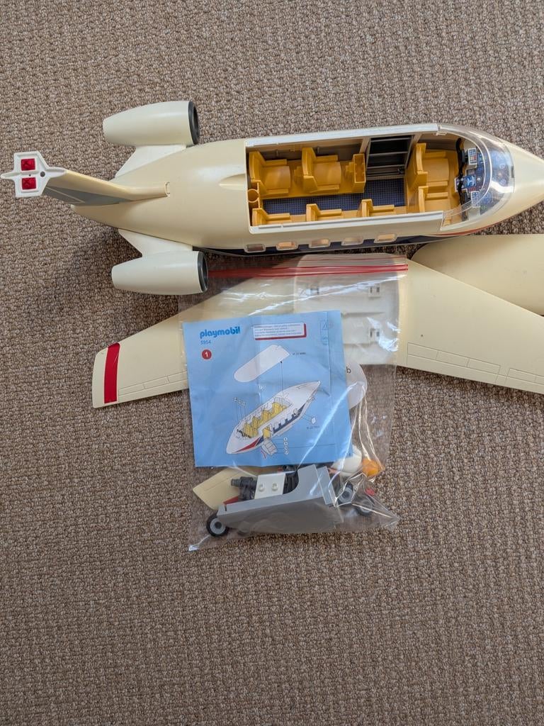 Playmobil Vliegtuig 5954 - Compleet met Handleiding, Kinderen en Baby's, Speelgoed | Playmobil, Gebruikt, Complete set, Ophalen