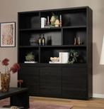 Saalbach buffetkast zwart/hout, Ophalen of Verzenden, Zo goed als nieuw, 25 tot 50 cm, 200 cm of meer