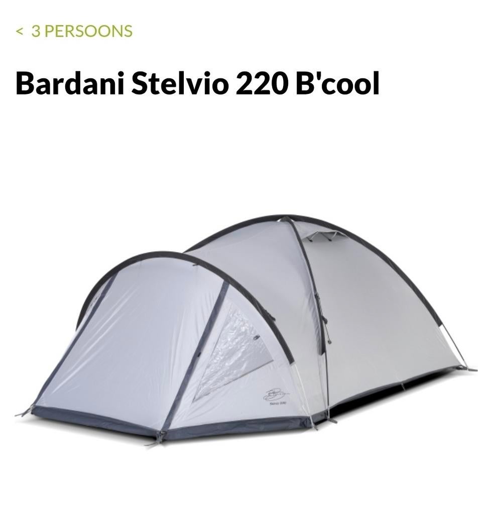 Stelvio 220 B'cool 3-persoons koepeltent, Caravans en Kamperen, Tenten, Ophalen of Verzenden, Zo goed als nieuw, Tot en met 3