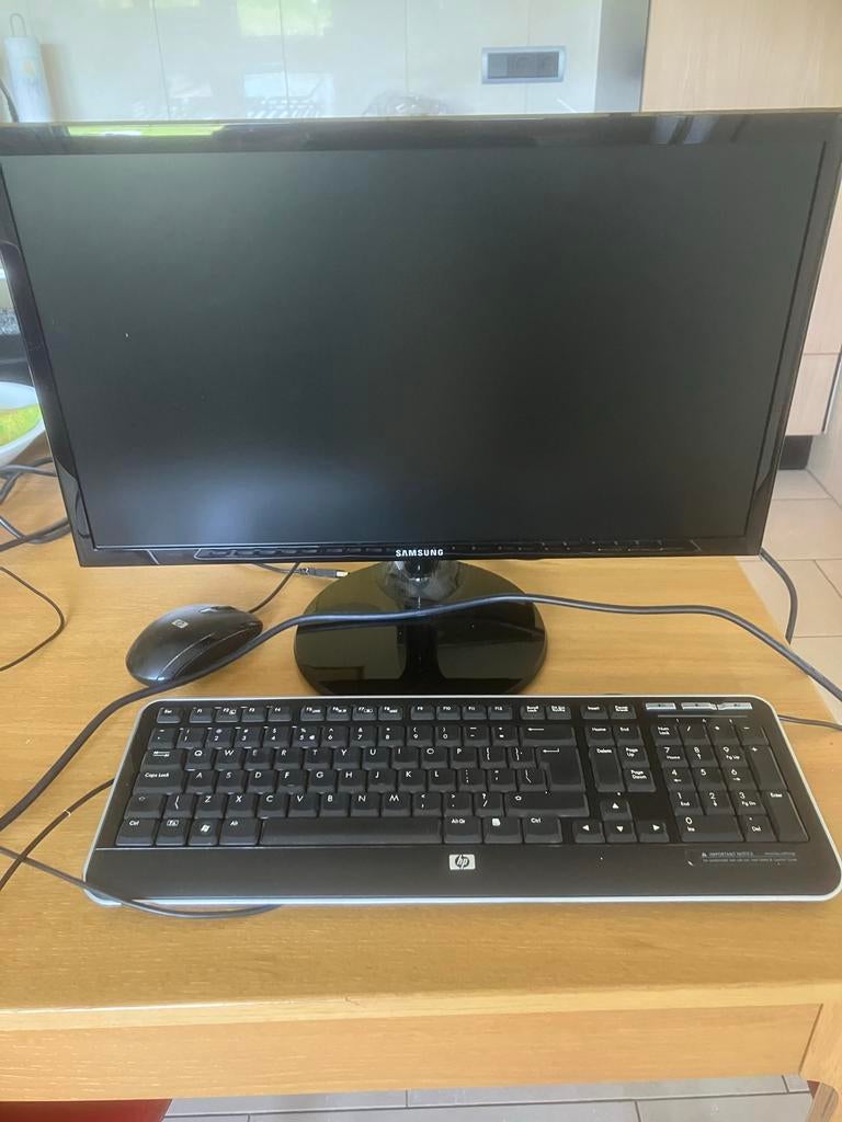 Samsung monitor met HP toetsenbord en muis, Computers en Software, Monitoren, Ophalen, Gebruikt