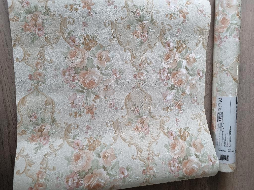 Eijffinger behang Engelse bloem nr 311072, Ophalen of Verzenden, 75 m² of meer, Beige