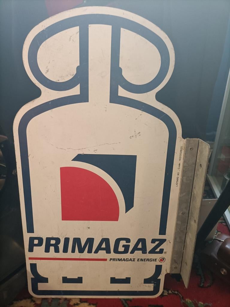 Primagaz reclamebord 70x40cm, Ophalen of Verzenden, Zo goed als nieuw, Reclamebord