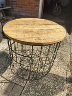 Salontafel met mand onderstel, Gebruikt, 50 tot 100 cm, Industrieel, Landelijk, Rond