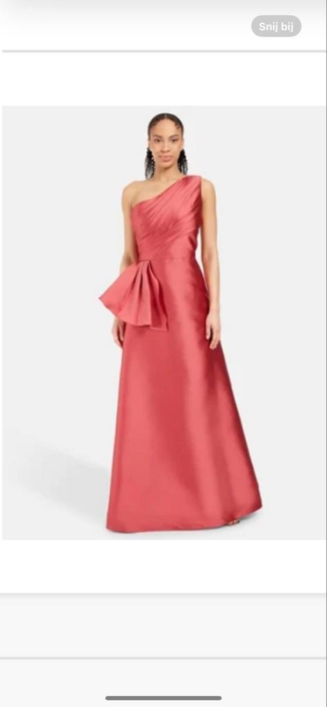 Avondjurk rood/roze met strikdetail, Maat 38/40 (M), Galajurk, Ophalen of Verzenden, Gedragen
