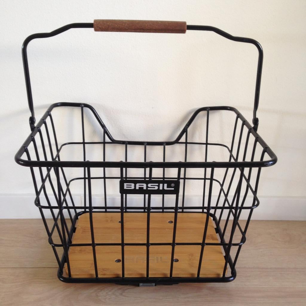 🚲BASIL MIK Nordland Fietsmand Zwart/Bruin - 23 Liter., Fietsen en Brommers, Ophalen of Verzenden, Zo goed als nieuw, Fietsmand