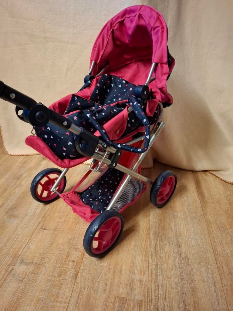 Poppenwagen met uitneembaar mandje, kussen en deken, Ophalen, Gebruikt, Meisje