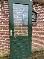 Hardhouten achterdeur 82,5x211,5cm. driepuntssluiting, Ophalen, Gebruikt, 80 tot 100 cm, Buitendeur