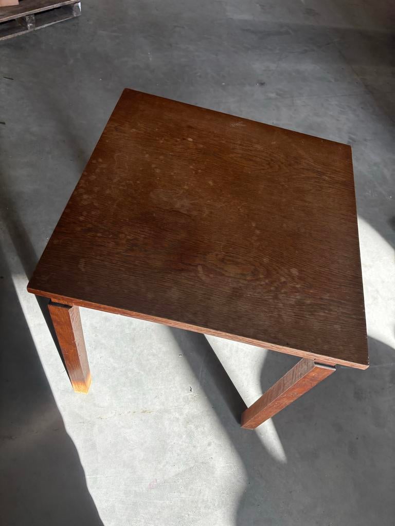 Houten bijzettafel - Vierkant, Huis en Inrichting, Ophalen, Minder dan 45 cm, Gebruikt, Vierkant