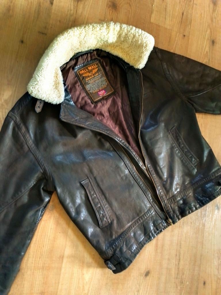 Supergaaf vintage leren Pall Mall piloten jack!, Kleding | Heren, Bruin, Pall Mall PME Legend, Maat 56/58 (XL), Ophalen of Verzenden