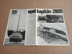 Auto Test (uit oud tijdschrift) Opel Kapitan 2800 (1964), Verzenden, Gelezen, Opel