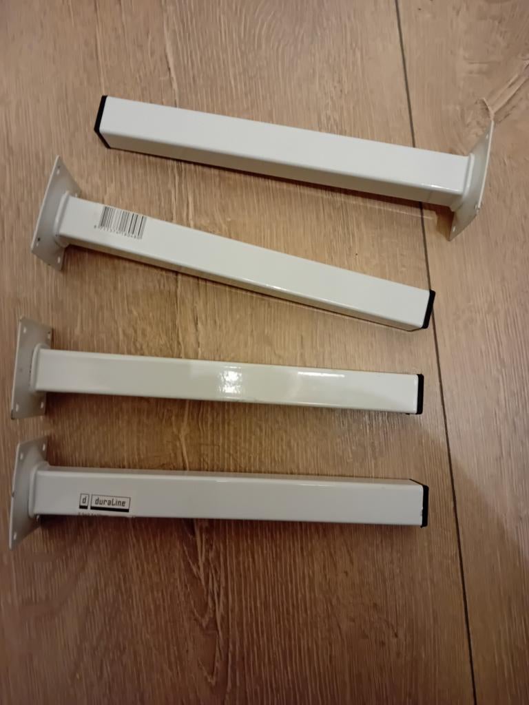 Set van 4 witte duraline tafelpoten, Tafelpoot, Minder dan 50 cm, 50 tot 100 cm, Ophalen of Verzenden