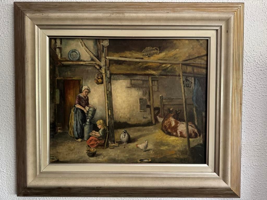 J.A..(Jan) Verheul( 1860-1948)antieke boerderij afb., Ophalen