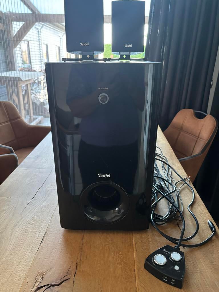 Teufel Subwoofer met satellietboxen, Audio, Tv en Foto, Luidsprekers, Overige merken, Gebruikt, Ophalen of Verzenden, 60 tot 120 watt