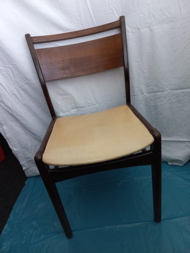 4 x Stoel, hout, skai bekleding, jaren 60!, Ophalen, Huis en Inrichting