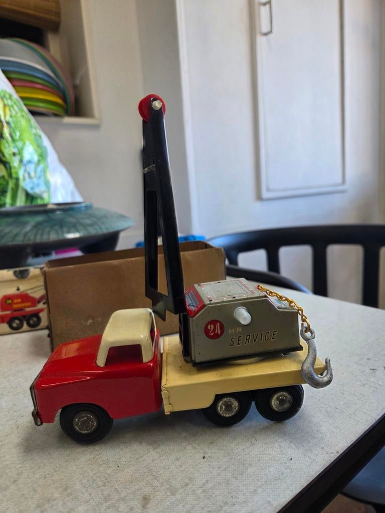Vintage Speelgoed Kraanwagen - Friction Drive, Ophalen of Verzenden, Gebruikt