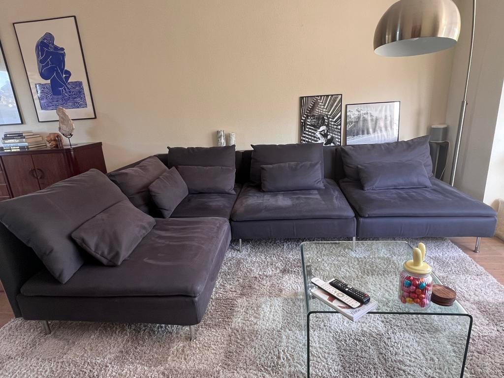 Complete modulaire IKEA SÖDERHAMN hoekbank – goede staat, Ophalen, Gebruikt, Stof