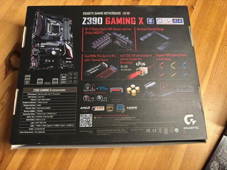 Moederbord CPU RAM combo Z390 gaming x, i9-9900k, 32gb ddr4, Computers en Software, Moederborden, Gebruikt, Intel, DDR4, Ophalen