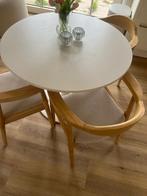 Witte Ronde Eettafel - 2 jaar oud, Ophalen of Verzenden, Zo goed als nieuw, Rond, Hout