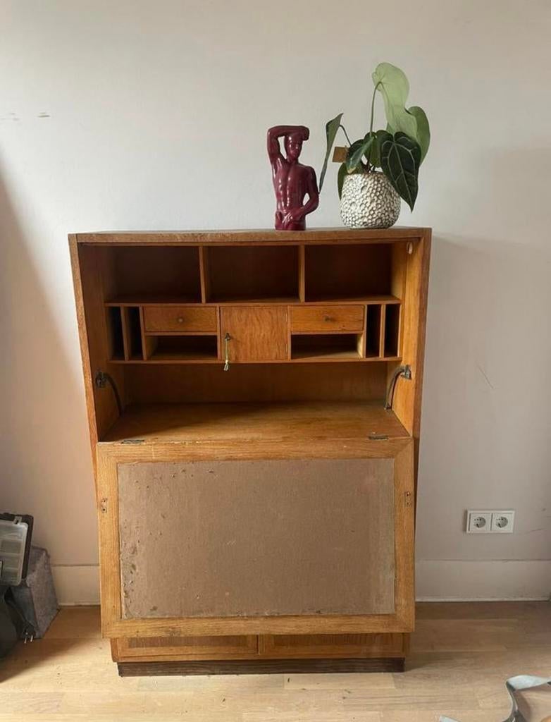 Vintage jaren 70/ jaren 60 bureau kast, Ophalen, Gebruikt