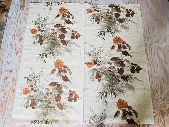 Stof crème groot bloem motief vintage retro nr 1, 120 cm of meer, Beige, Nieuw, Ophalen of Verzenden