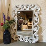 Barok Spiegel – houten lijst wit - 120 x 90 cm- TTM Wonen, TTM Wonen, Meubels – (Perzische) Tapijten en Woonaccessoires, Nieuw