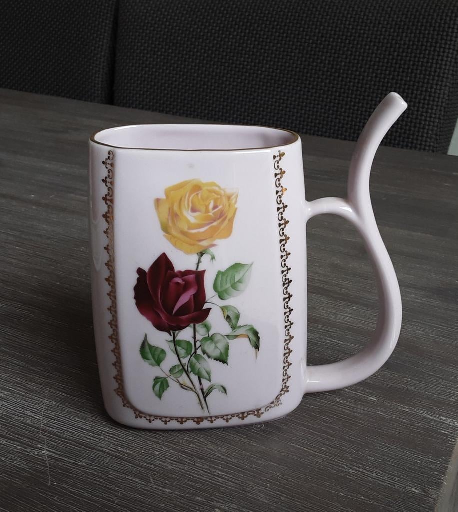 Tuitbeker van roze porselein, Ophalen of Verzenden