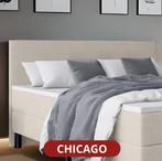 OP=OP Vaste Boxspring Chicago - 140 x 200 Zwart |, Ophalen of Verzenden, Nieuw, Tweepersoons