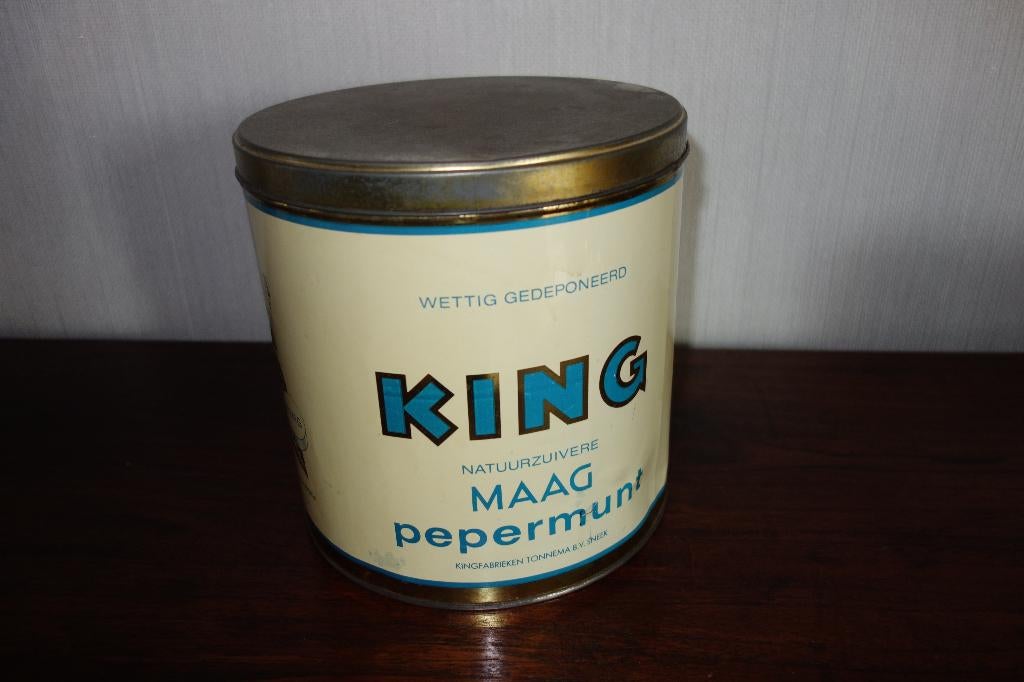Blik King Pepermunt, Verzamelen, Blikken, Gebruikt, Overige, Ophalen of Verzenden
