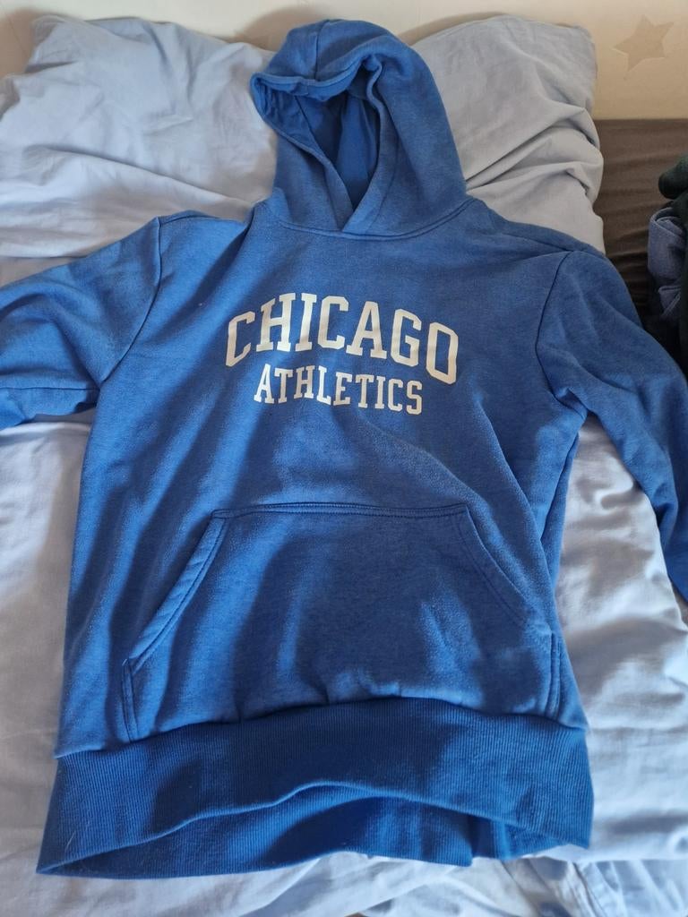 Blauwe Zeeman hoodie met 'Chicago Athletics' opdruk, Ophalen, Gedragen, Zeeman, Maat 48/50 (M)