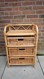 Rieten kastje met 3 ladens, Huis en Inrichting, Kasten | Ladekasten, Ophalen, Gebruikt, 50 tot 100 cm, 3 of 4 laden
