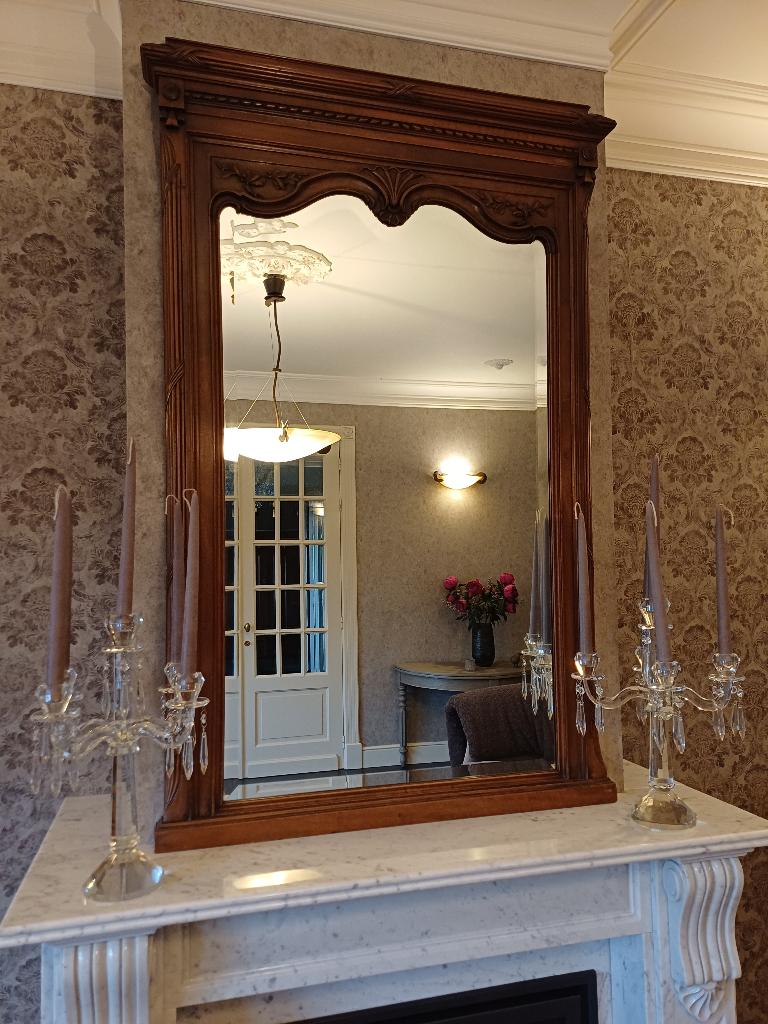 grote spiegel (antiek), Antiek en Kunst, Ophalen, Rechthoekig, 50 tot 100 cm, 100 tot 150 cm