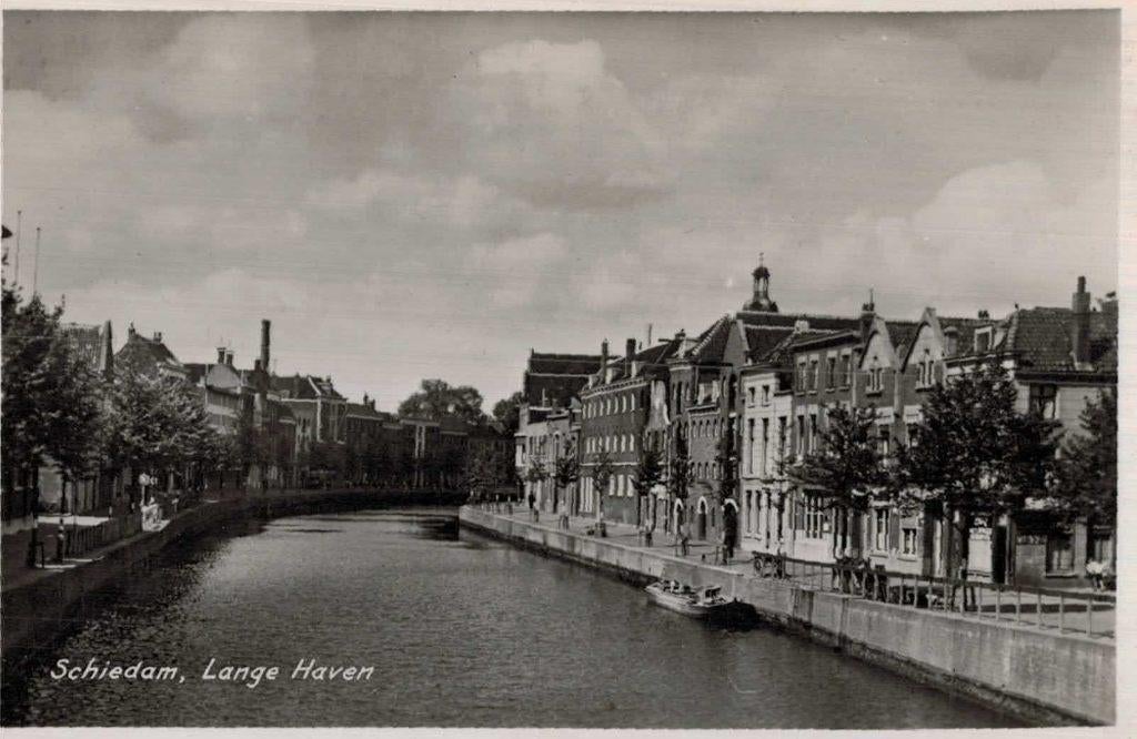 1953 SCHIEDAM Lange Haven, Ophalen of Verzenden, 1940 tot 1960, Gelopen, Zuid-Holland