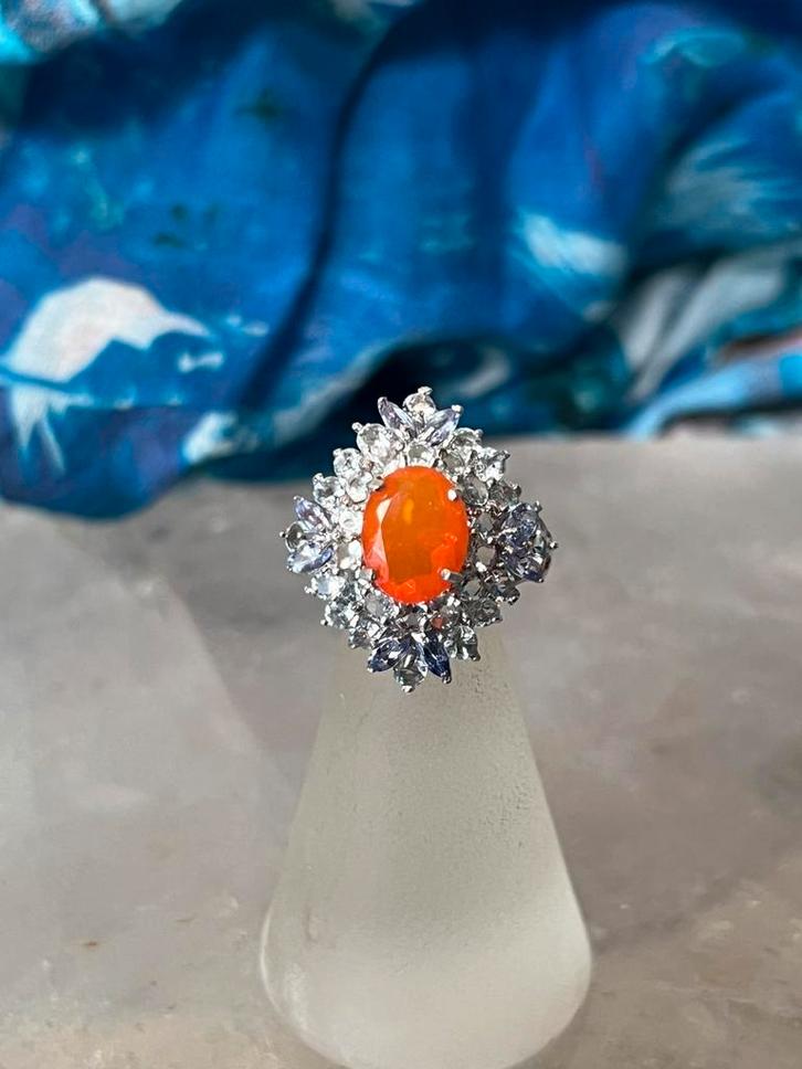 Tanzaniet vuuropaal opaal geluk vreugde beschermt uniek, Sieraden, Tassen en Uiterlijk, Ringen, Nieuw, Dame of Heer, 17 tot 18