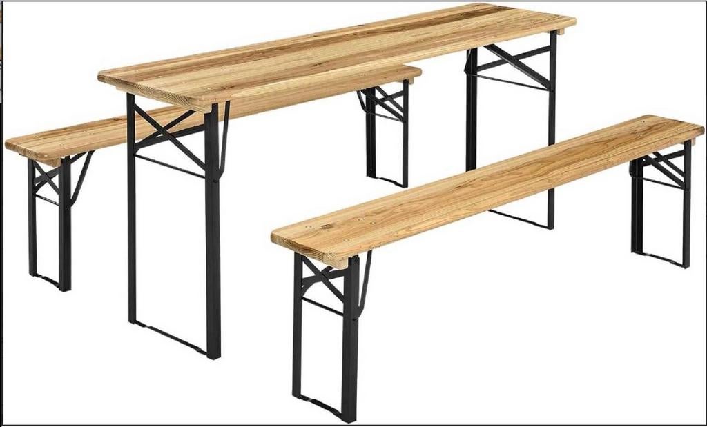 Biertafel, Tuin en Terras, Picknicktafels, Ophalen, Nieuw, Rechthoekig, Inklapbaar