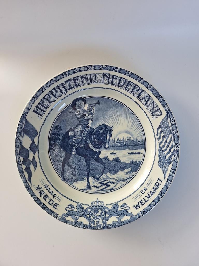 Mooi oud delftsblauw bord van Herrijzend Nederland, Verzamelen, Gevondenengemaakt@gmail.com, Maastricht, Overige soorten, Ophalen of Verzenden