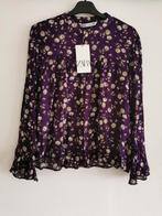 ZARA blouse met volants mt. M, Maat 38/40 (M), Verzenden, Zara, Paars