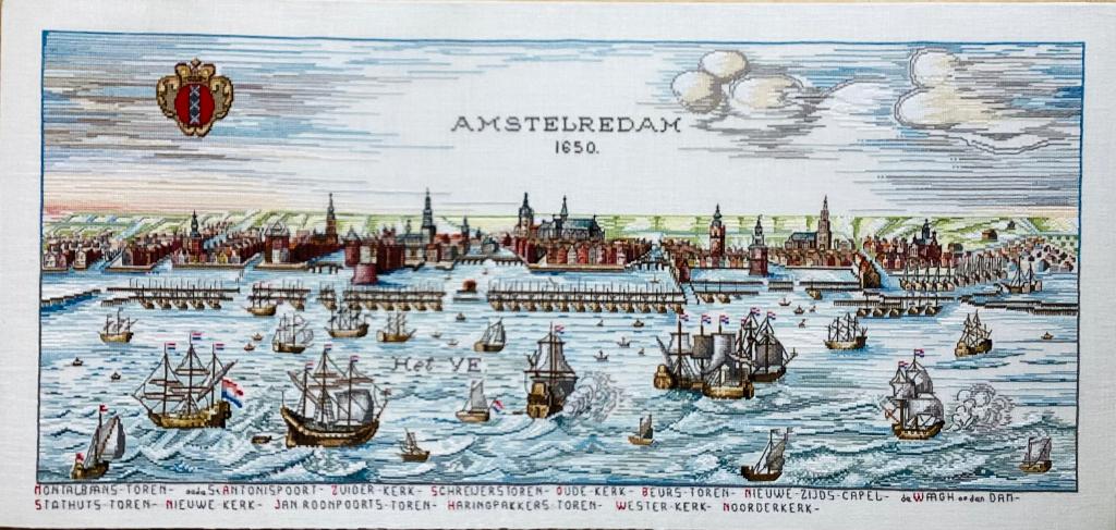 Borduurwerk , zijde, Amstelredam, Amsterdam, vintage, Ophalen, Gebruikt, Handborduren, Overige typen