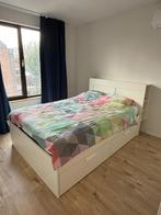 Bed (140x200) met laden en hoofdbord, Huis en Inrichting, Ophalen, Gebruikt, Wit, 140 cm