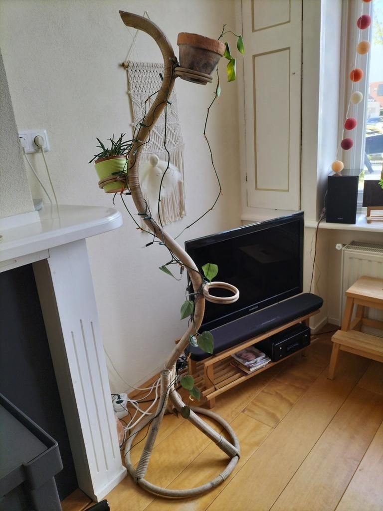 Vintage rotan slangplantenrek, Ophalen, 150 tot 200 cm