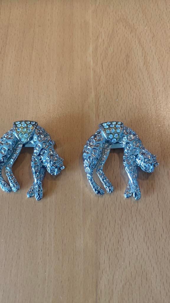 Nieuw! zilveren Panter Broche met strass zie beschrijving, Overige materialen, 4 tot 7 cm, Nieuw, Ophalen of Verzenden