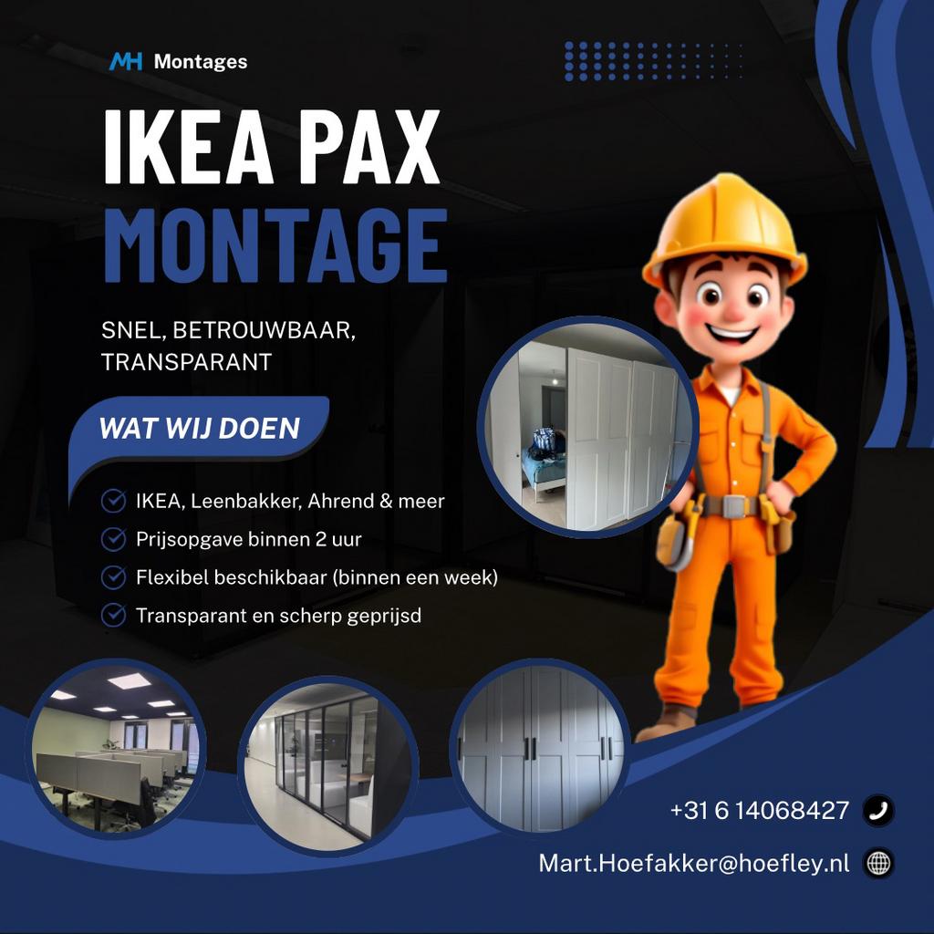 Meubelmonteur | IKEA PAX montage | Zuid-Holland, Huis en Inrichting, Ophalen of Verzenden, 25 tot 50 cm, 50 tot 100 cm, Minder dan 100 cm