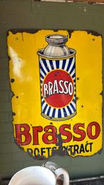 Emaille reclamebord Brasso poetsextract, Verzamelen, Ophalen, Gebruikt, Reclamebord