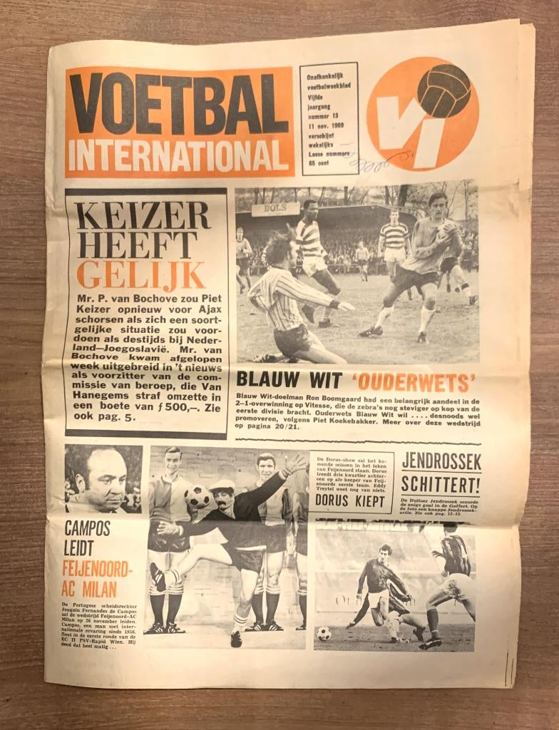 Voetbal International VI Div. tijdschriften uit 1969 / €5,-, Ophalen of Verzenden, Zo goed als nieuw, F.C. Twente, Boek of Tijdschrift