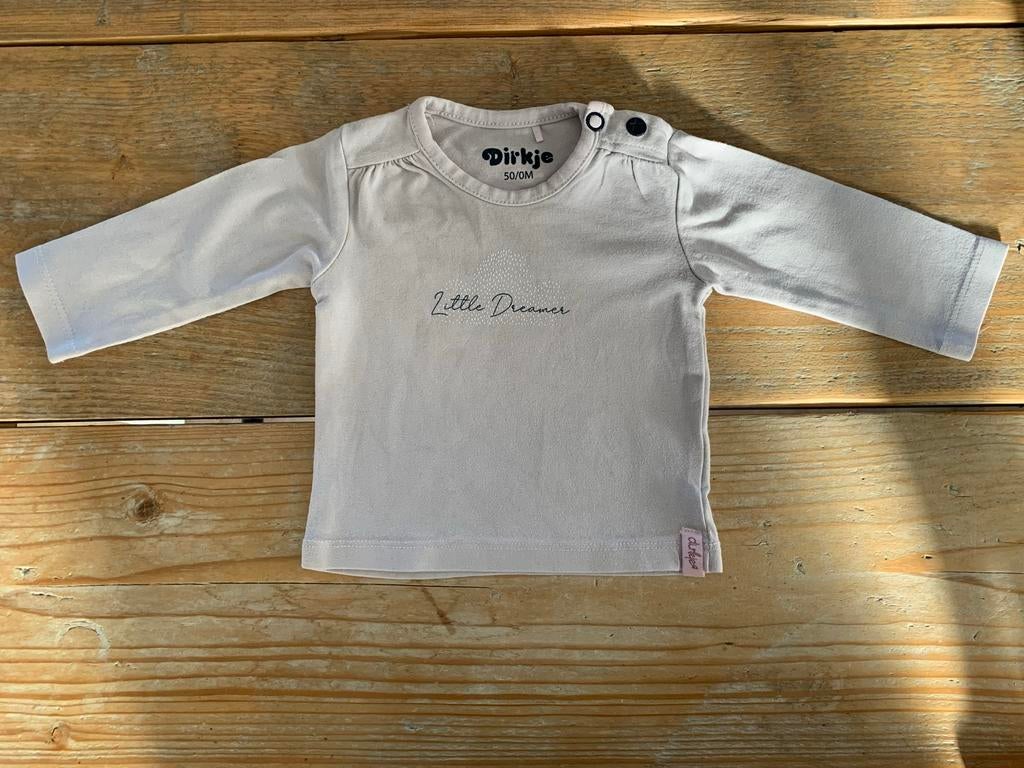 Shirtje ‘little dreamer’ van Dirkje - maat 50, Kinderen en Baby's, Babykleding | Maat 50, Ophalen of Verzenden, Gebruikt, Meisje