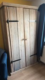 Steigerhout bed met kledingkast, Kinderen en Baby's, Kinderkamer | Bedden, Ophalen, 85 tot 100 cm, Gebruikt, Lattenbodem