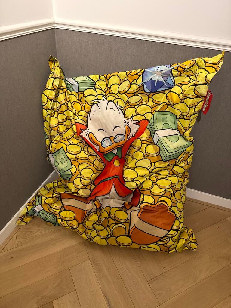 Zitzak Oom Dagobert - Zo goed als nieuw, Huis en Inrichting, Zitzakken, Ophalen, Zo goed als nieuw, Geel, Zitzak