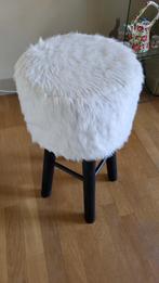 Nieuwstaat Kruk ~ barkruk ~ Stoel, Ophalen, Wit, Zo goed als nieuw, Stof